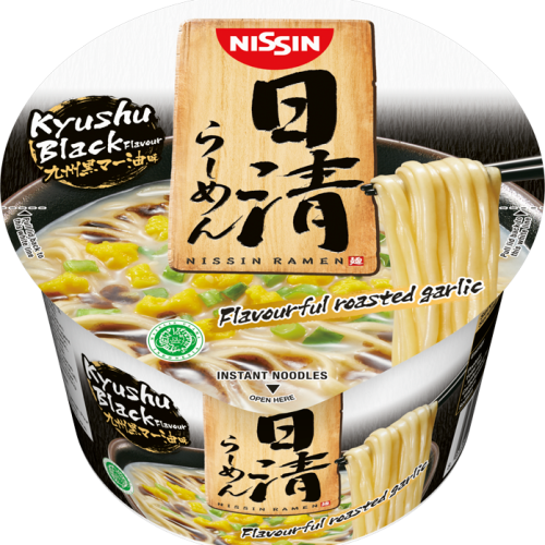 Nissin Ramen Bowl Kyushu Black (Halal) 18x110g