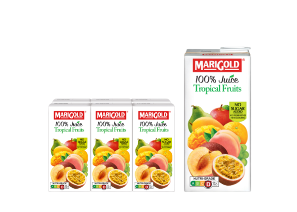 Marigold 100% Juice Mixed Tropical Fruits 12x1L