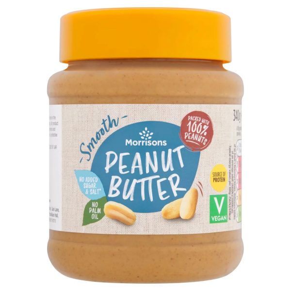 Morrisons 100% Peanut Butter Smooth 6x340g