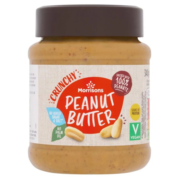 Morrisons 100% Peanut Butter Crunchy 6x340g