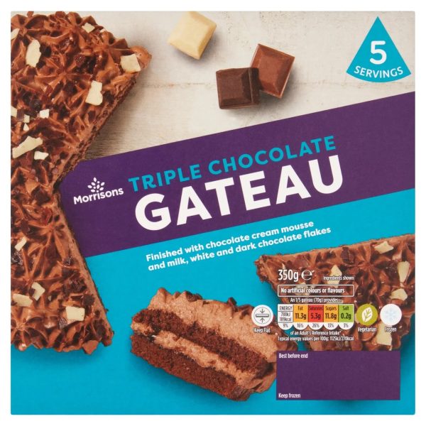 Morrisons Triple Chocolate Gateau 6x350g