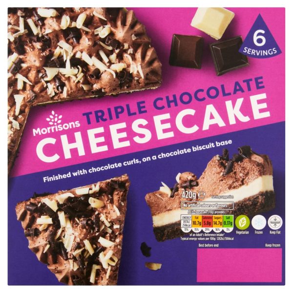 Morrisons Triple Chocolate Cheesecake 6x420g