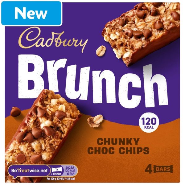 Cadbury Brunch Chunky Choc Chips Cereal Bar 8(4x28g)