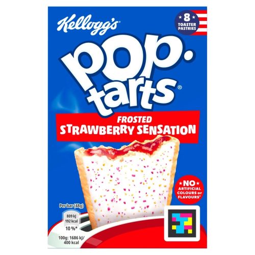 Kelloggs UK Pop Tarts Frosted Strawberry Sensation Pastry Snacks 12(8x48g)