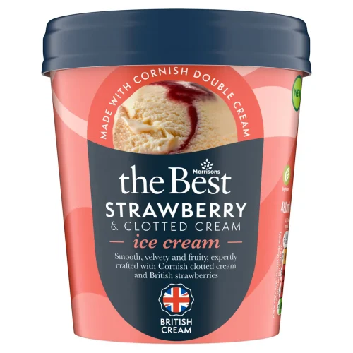 Morrisons The Best Strawberry & Clotted Cream Ice Cream 6x480ml
