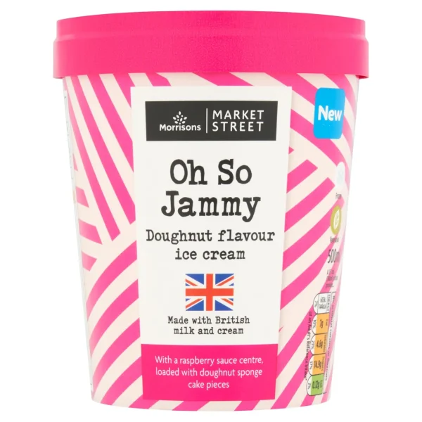 Morrisons Market Street Oh So Jammy Doughnut Flavour Ice Cream 6x500ml