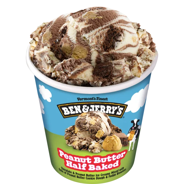 Ben & Jerry Peanut Butter Half Baked 8x16 Oz (473ml)