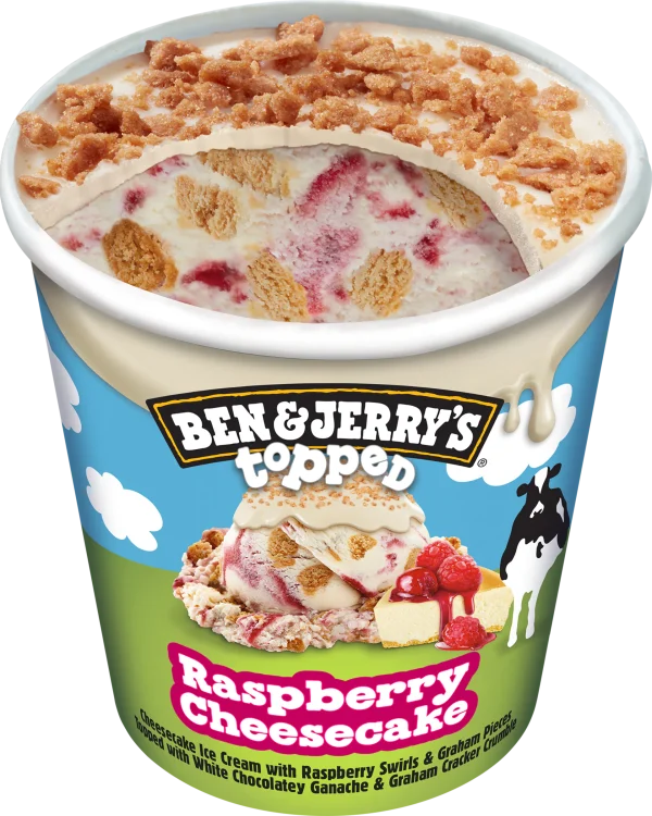 Ben & Jerry Topped Raspberry Cheesecake 8x16 Oz (473ml)