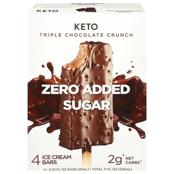 Keto Triple Chocolate Crunch Zero Added Sugar Ice Cream Sticks 6x11Oz