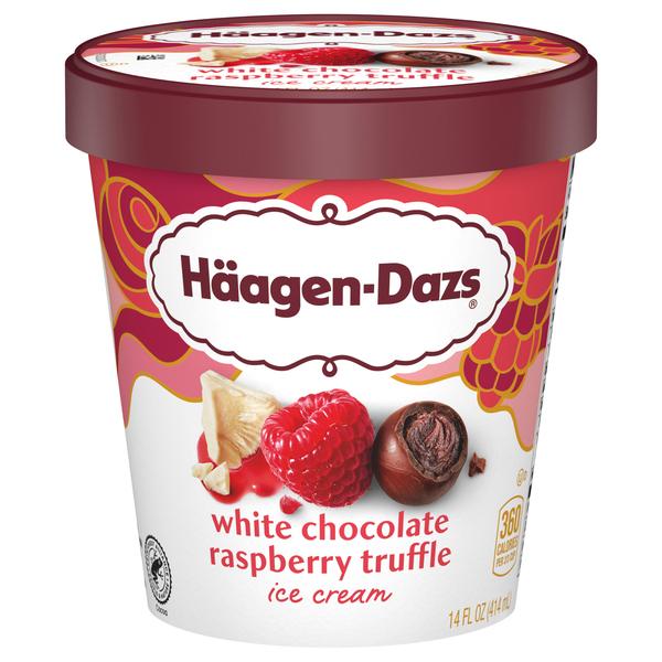 Haagen-Dazs White Chocolate Raspberry Truffle Ice Cream 8x14Oz (414ml)