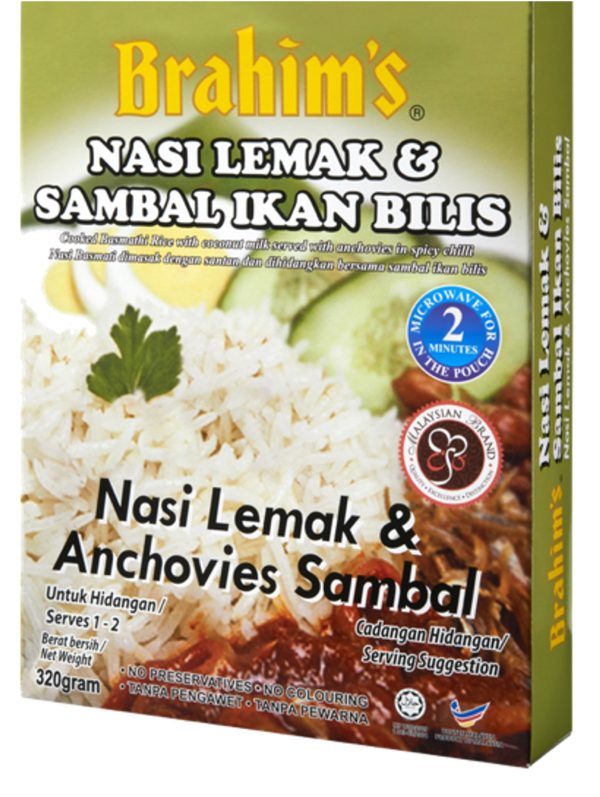 Brahim Malaysian Nasi Lemak Coconut Rice with Anchovies Sambal 250gx24