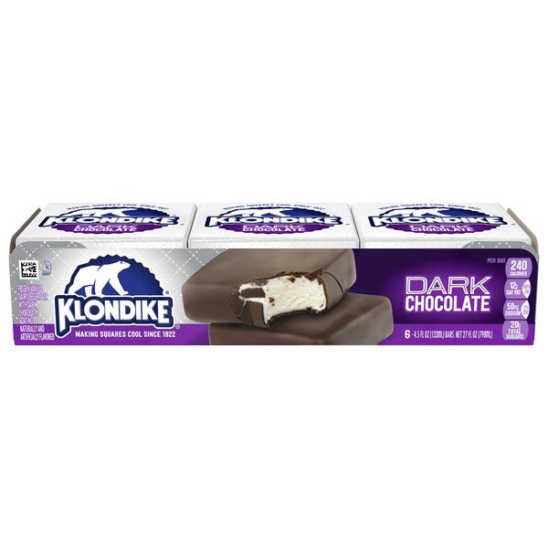 Klondike Dark Chocolate Ice Cream Bars 6MPK 12x4Oz (118.29ml)