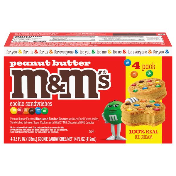 Mars M&M's Peanut Butter Cookie Sandwich Ice Cream 4 MPK 8x14Oz  (412ml)