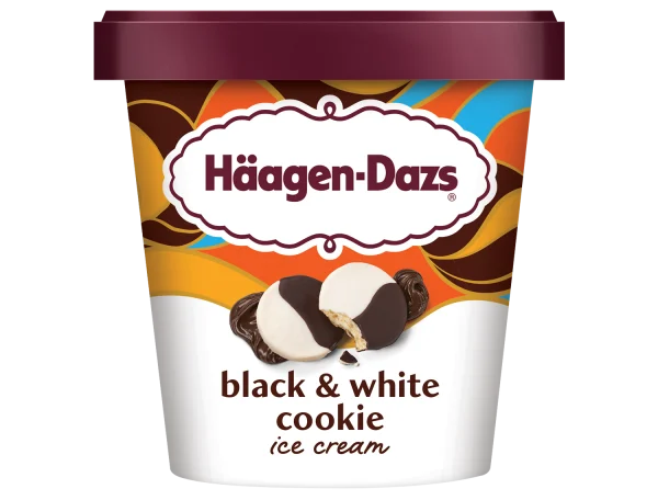 Haagen-Dazs Black & White Cookie Ice Cream 8x14Oz (414ml)
