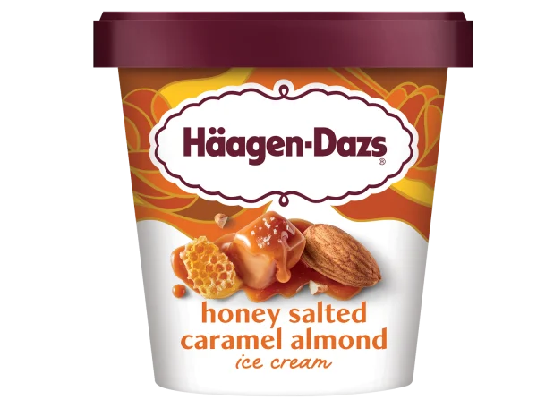 Haagen-Dazs Honey Salted Caramel Almond Ice Cream 8x14Oz (414ml)