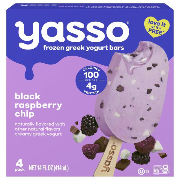 Yasso Black Raspberry Chip Frozen Greek Yoghurt Ice Cream Bar 4MPK 8x14Oz(412ml)