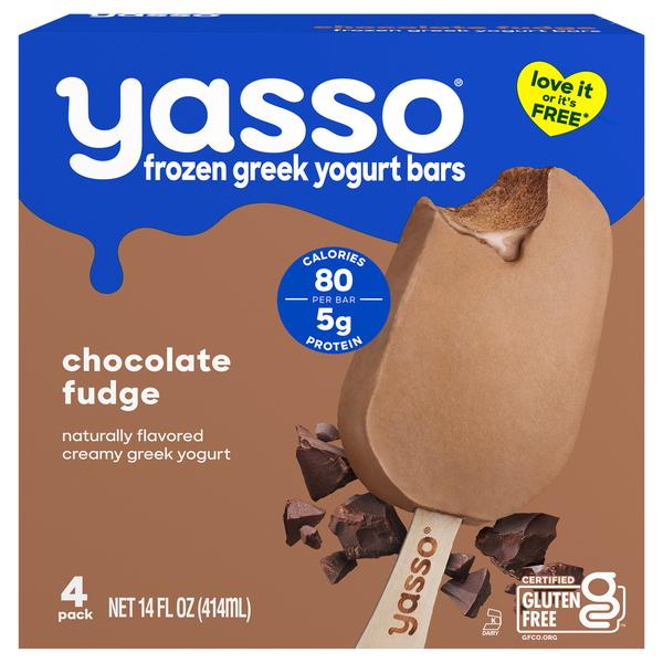 Yasso Chocolate Fudge Frozen Greek Yoghurt Ice Cream Bar 4MPK 8x14Oz(412ml)