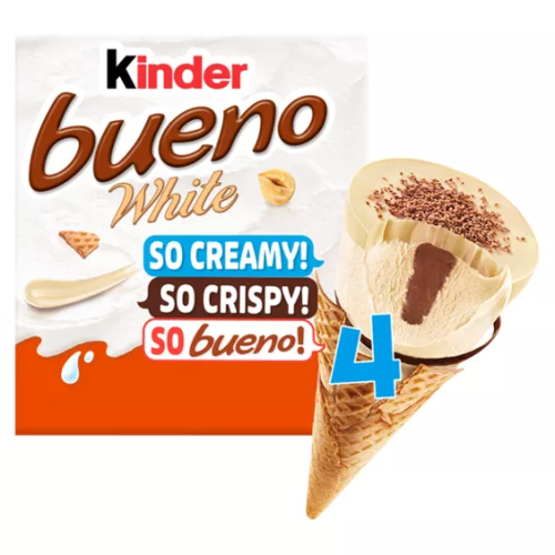 Kinder Bueno White Chocolate Ice Cream Cone 4MPK 8x90ml