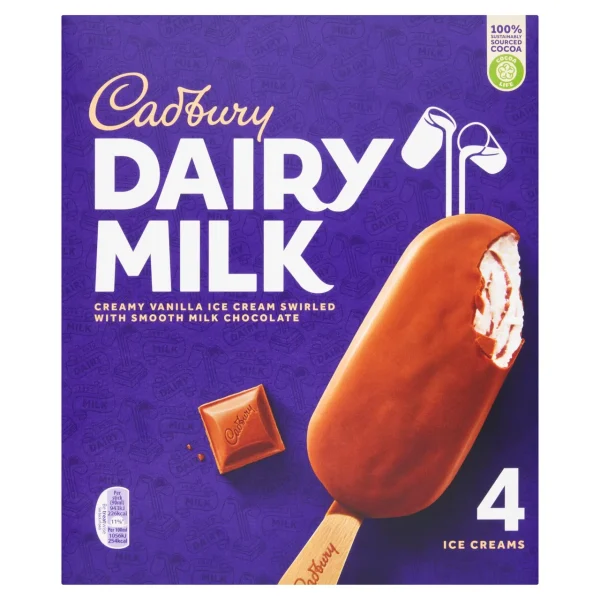 Cadbury's Dairy Milk Stick Ice Cream 4MPK 8(4x90ml)