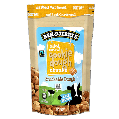 Ben & Jerry’s UK Snackable Dough Salted Caramel Cookie Dough Ice Cream Bites 8x170g