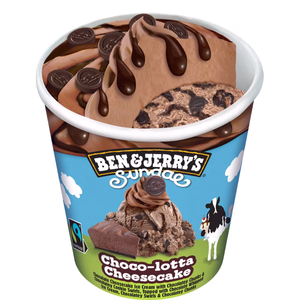 Ben & Jerry UK Sundae Choco-lotta Cheesecake Ice Cream 8x465ml