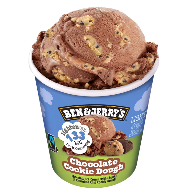 Ben & Jerry UK Lighten 133 Kcal Chocolate Cookie Dough Ice Cream 8x465ml