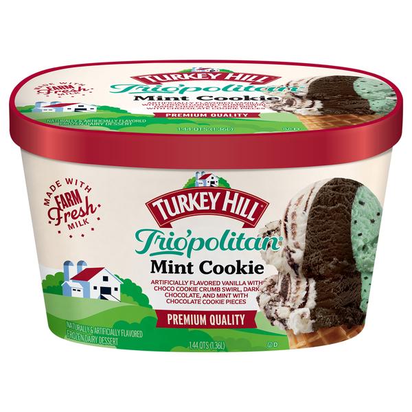 Turkey Hill Triopolitan Mint Cookie Ice Cream 6x46Oz (1.4L)