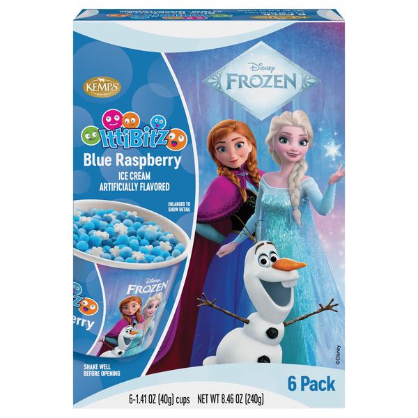 Kemps Ittibitz Blue Raspberry Disney Frozen Ice Cream 6MPK 4x8.46Oz (240g)