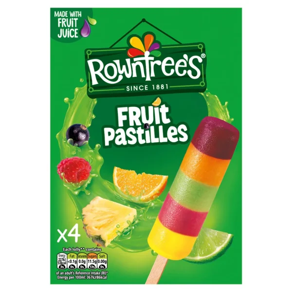 Rowntrees Fruit Pastilles Lollies 4MPK 8 x 70ml