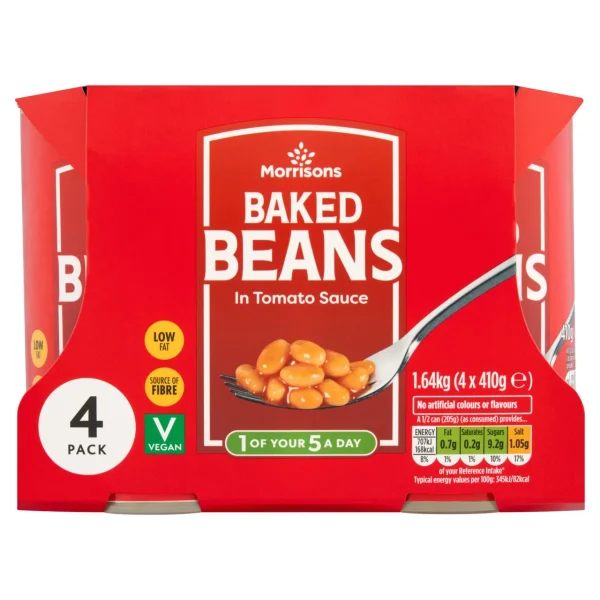 Morrisons Baked Beans in Tomato Sauce 6MPK 4x410g