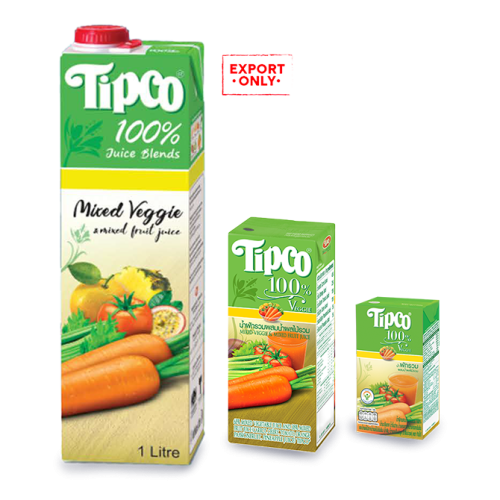 Tipco 100% Mixed Vegetables & Mixed Fruits Juice 12x1L