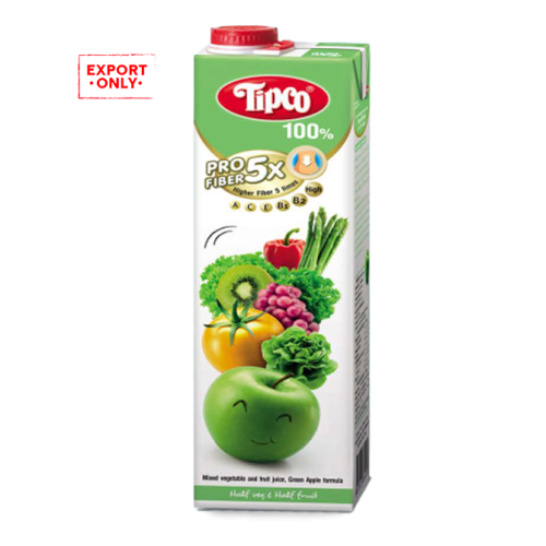 Tipco 100% Profiber Green Apple Juice 12x1L