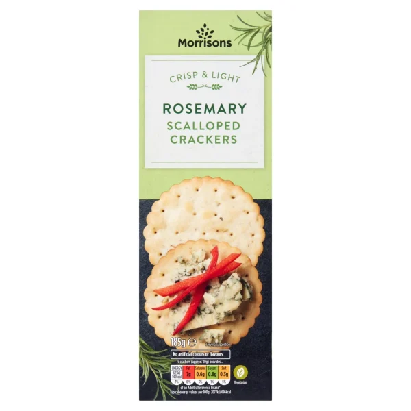 Morrisons Rosemary Scalloped Crackers 8x185g