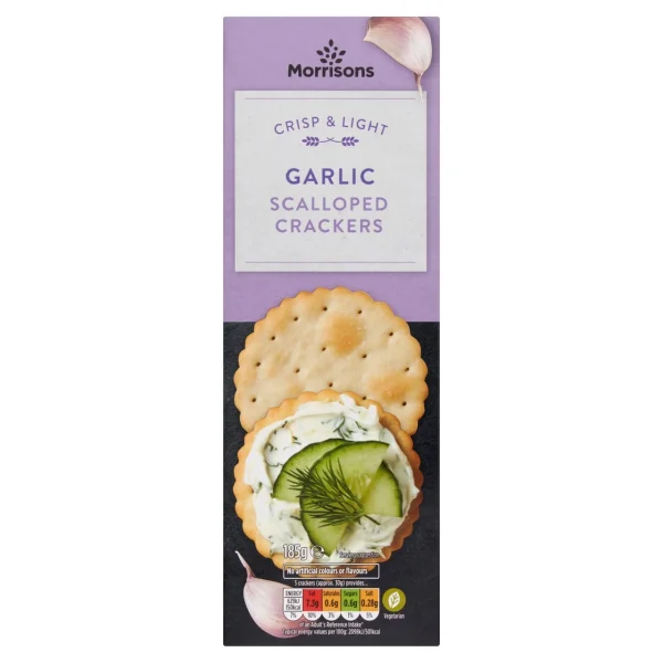 Morrisons Garlic Scalloped Crackers 8x185g