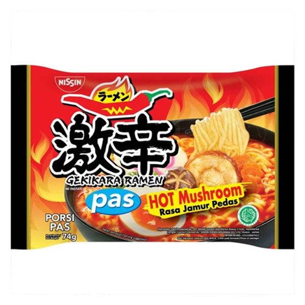 Nissin Gekikara Pas Hot Mushroom (Halal) 30x74g